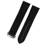 HXFFXHF Nylon Rubber Watchband for Omega Men Deployant Clasp Strap Watch Accessorie Silicone Watch Bracelet Chain (Color : Orange Black Clasp, Size : 22mm)
