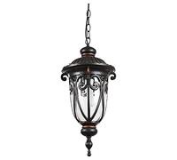 HXFFXHF Outdoor Ceiling Light Hanging Textured Black Villa Pavilion Lamp European Style Pure Aluminum Chandelier Waterproof and Rust-Proof Courtyard Landscape Light Corridor Aisle Balcony Lights