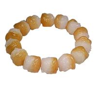 HXFFXHF Panzhu bracelet, Buddhist Rosary,Rosary Beads,Natural white jade Bodhi root bracelet carved with Chinese style lion awakening beadst for couples men and women's jewelry bracelet Jewelry