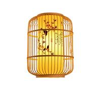 HXFFXHF Pendant Light, Hand-Woven Lantern Lamp Rattan Single Light Weaving Natural Wooden Ceiling Hanging Fixture Wicker Chandelier for Kitchen Dining Living Room Restaurant Farmhouse