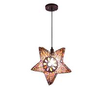 HXFFXHF Pendant Light Retro Hanging Star Ceiling Lamp with Mediterranean Design Iron and Acrylic for Restaurant Bedroom E14 Lamp Holder Ceiling Chandelier Ceiling (Color : C) (D)