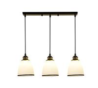 HXFFXHF Pendant Lighting American Retro Glass Shade Ceiling Chandelier, Simple Pendant Light, 3 Lights Hanging Lamp for Living Room, Restaurant, Hotel Indoor Lighting (A)