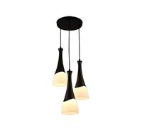 HXFFXHF Personality Fashion Three Heads During Lighting,E27 Modern Simple Black Chandelier Lighting,Hanging Light,Dining Room Bar Bedroom Lamps-Black. 3 Round (Black. 3 Round)