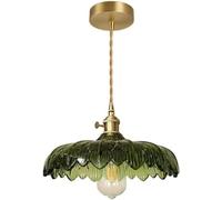 HXFFXHF Petal Shape Glass Loft Bar Ceiling Lamp Japanese Style Retro Brass Porch Glass Chandelier Nordic LED E27 Pendant Light Bedroom Nightstand Porch Balcony Ceiling Decorative Lamp Made in China