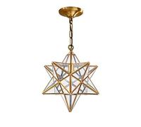 HXFFXHF Postmodern Moravian Star Clear Glass Lampshade 15 inch Lamp FixtureLight Kitchen Hanging Chandelier All Copper Technical Lighting for Living Room Bedroom/2828Cm Interesting