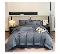 HXFFXHF Premium Blue Quality 1000TC Egyptian Cotton Solid Plain Duvet Cover Set Super King 4Pcs Bedding Set Flat Sheet 2Pillow Shams Bed Four Pieces Set(B,King Size 2.0M Bed 4pcs)