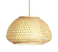 HXFFXHF Rattan Ceiling Hanging Lamp Vintage Hand-Woven Pendant Light Wicker Chandelier Adjustable Rustic Basket Handmade Woven Pendant Lighting for Kitchen Island Cafe Basement Hallway Foyer