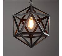 HXFFXHF Retro Creative Wrought Iron Geometric Pendant Light Vintage Industrial Chandelier, Single-Head Metal Cage Ceiling Fixtures Rustic Loft Antique Restaurant Cafe Garage Bar Counter Hanging Lamp