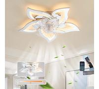 HXFFXHF Reversible Fan Light Ceiling Silent led dimmable Bedroom Ceiling Fans with Lights and Remote Control 6 Speed Timer Chandeliers Ceiling Ligh for Living Room-Gold