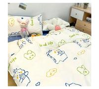 HXFFXHF Romantic Floral Bedding Set Duvet Cover Flat Sheet with Pillowcases Single Queen Full Size Boys Girls Bed Linen Bed Four Pieces Set(C,Twin 4pcs)