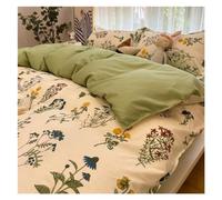 HXFFXHF Romantic Floral Bedding Set Duvet Cover Flat Sheet with Pillowcases Single Queen Full Size Boys Girls Bed Linen Bed Four Pieces Set(C,Twin 4pcs)