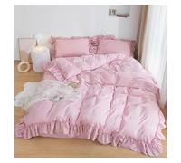HXFFXHF Ruffle Bedding Set Women's Cute Lace Comforter Set Full Size Queen Double Sheet with Pillowcase Bed Four Pieces Set(AAA,Queen Size(1.8m Bed))