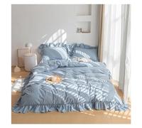 HXFFXHF Ruffle Bedding Set Women's Cute Lace Comforter Set Full Size Queen Double Sheet with Pillowcase Bed Four Pieces Set(SSS,Queen Size(1.8m Bed))