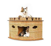 HXFFXHF Scratching Pads Cat Climbing Frame Corner Cat Litter Cat House with Bell Corrugate Cat Scratchers Grinding Claw Cat Scratch Toy (Color : Brown, Size : 56x13.5x56cm) g (Brown 56x