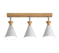 HXFFXHF Semi Flush Mount Ceiling Light, and 3-Head Chandelier, Creative E26 Ceiling Lighting Fixtures, Metal and Wooden Art Pendant Lights, for Dining Room Living Room Bedroom