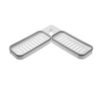 HXFFXHF Shower Caddy 180 Corner Punch-Free Drain Rack, Bathroom Shampoo Soap Storage Holder Rack Shelf Sticky Storage Shelving Bathroom Accessories Bathroom Shelf Storage (Color : Gray)
