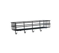 HXFFXHF Shower Caddy Kitchen Condiment Storage Rack, Wall-mounted Bathroom Floating Shelf, Shower Hanging Basket Shampoo Rack Toilet Accessories Bathroom Shelf Storage (Color : White without hook)