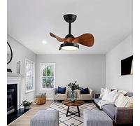 HXFFXHF Silent Bedroom Ceiling Fans with Lights and Remote Control app Small Ceiling Fans with Lamps 6 Speed Reversible dimmable led Living Room Chandelier Fan