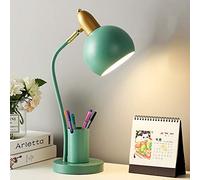 HXFFXHF Simple Nordic Adjustable Table Lamp, Button-Type Eye Protection Desk Lamp Fixture, Decorative Fixture Light Bedroom Study Reading Light (Color : Green)