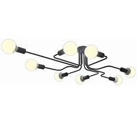 HXFFXHF Sputnik Chandelier Bedroom Lighting, Vintage Kitchen Industrial Ceiling Lamp, Matte Black Finish Recessed Pendant Lamp-Black 6 Lights (Black 4 Lights