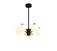 HXFFXHF Studying Living Room Restaurants,Domestic Restaurants Bedroom Lamps,Creative Personality Glass Chandeliers,E27 () Nordic Modern Concise Chandeliers-Black. 5 Head