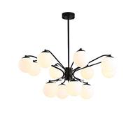 HXFFXHF Studying Living Room Restaurants,Domestic Restaurants Bedroom Lamps,Creative Personality Glass Chandeliers,E27 () Nordic Modern Concise Chandeliers-Black. 5 Head