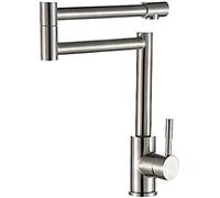 HXFFXHF Sus304 Stainless Steel Kitchen Faucet Folding Tube Deformable Tube Multi-Directional Outlet Kitchen Faucet Cool-Hot Water Mixer Single Handle