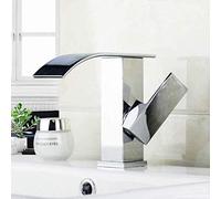 HXFFXHF Taps Faucet Polish Bathroom Faucet rome Brass Waterfall Spout Single Handle Bathroom Mixer Sink Faucet Flat Head Slim Outlet