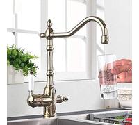 HXFFXHF Taps Tap Faucet den Water Filter Faucet Two Handle Drinking Water Faucet Brass Swivel Spout 3 in 1 Water Filter Sink Faucet