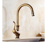 HXFFXHF Taps The Faucet Rotates 360 Degrees to Rea The Antique Brass Faucet Faucet Single Handle Hot and Cold Water Faucet