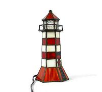 HXFFXHF Tiffany Style Table Lamps 9 Inch High Pure Handmade Stained Glass Lighthouse Tower European for Living Room Bed