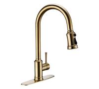 HXFFXHF Touch Sensor Kitchen Faucet Smart Pull-Out Sprayer Mixer Sink Faucet Deck Mount Brushed Nickel Hot and Cold Water Strip Plate (Color : Brushed Nickel)