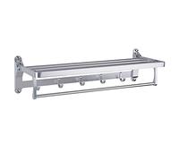 HXFFXHF Towel Rails Bathroom Towel Rack Wall Mounted Towel Holder, Towel Holder Rack, 48-58Cm Shower Clothes Hanger, Silver Thickened Bright Aluminum Wall Fold Hook Bath Shelf Bathroom Accessories/Tr-