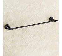 HXFFXHF Towel Rails, Towel Bar, Bathroom Towel Bar Rack, Wall Mounted Bath Single Towel Hanger, Black (Size : 80x8cm) ()