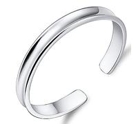 HXFFXHF Trendy Dainty Bracelets, 925 Sterling Silver Bracelet Elegant Concave Cuff Bangle Hand Polishing Bracelet Ladies Silver Jewellery Birthday Gifts For Sisters Friend Couples Mom