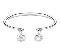 HXFFXHF Trendy Dainty Bracelets, Women 925 Silver Bracelet Chinese Minimalist Like Glad Word Cuff Bangle Friendship Bracelet Ladies Silver Jewellery Birthday Gifts For Sisters Friend Mom