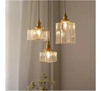 HXFFXHF V-intage Brass Glass Scandinavian - Restaurant bar Clothing Door lamp Home Decorative Chandelier, Fixtures Light Fixture(10x17cm)