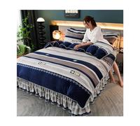 HXFFXHF Velvet Warmth Duvet Cover King 3D Luxury Floral Comforter Cover Skin-Friendly Soft Flannel Queen Bedding Set 4 Pieces Zipper Closure Bed Skirt & 2 Pillowcases(Pink,King)