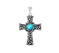 HXFFXHF Vintage 925 Sterling Silver Celtic Cross Necklace for Men Celtic Retro Nordic Viking Cross Pendant - Celtic Cross Necklace for Men Irish