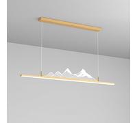 HXFFXHF Vintage LED Pendant Light Linear Strip Chandelier Dining Table Drop Ceiling Lamp, Creative Line Hanging Chandeliers for Kitchen Island Bedroom Living Room Farmhouse