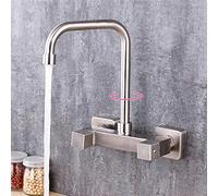 HXFFXHF Wall Mount Faucet 304 Stainless Steel, Wall-Mounted, Multi-Function hot and Cold, Wall Mount Kitchen faucets, Sink, Concealed, Sink Balcony Laundry Pool-Big Seven Tube Faucet