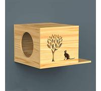 HXFFXHF Wall-Mounted Cat Climbing Frame Cat Tree Solid Wood Hexagon Space Capsule Cat Wall Springboard Kitten House Ladder Pet Furniture (Color : D, Size : 1 Piece) (D 1 Piece)