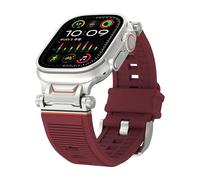 HXFFXHF Watch Band for Watch Ultra 2 Band 49mm 46mm 45mm 44mm Men, Rugged Luxury Silicone Watch Strap with Metal Connector for iWatch 10 9 8 7 6 5 4 3 2 1
