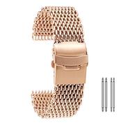 HXFFXHF watch strap 18mm 20mm 22mm 24mm stainless steel mesh band spring replacement straps for universal rose gold blue