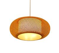 HXFFXHF Weaving Lantern Chandelier Retro Rattan Art Weaving Pendant Lamp Hand-Woven Lighting Pendant Light Corridor Living Room Shopping Mall Decorativ Fixtures Wicker Lampshade