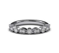 HXFFXHF Women's Vintage-inspired Milgrain Marquise and Dot Simulated Diamond Engagement Ring Matching Wedding Ring Set