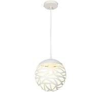 HXFFXHF Wrought Iron Minimalist Bar Pendant Lights E26/E27 Dining Modern Kitchen Island White Hollow Chandelier Room Lights Over Table Adjustable Height Ceiling Hanging Lights Made in China Produced