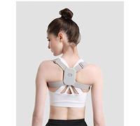 HXFFXHF XqmarT NhAir posture corrector adjustable smart electric back posture correction belt smart shoulder training belt corrector adult and children support belt (color: gray) (rose red) (gray)