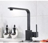 HXFFXHF ZEDARO Black Kitchen Faucet Kitchen Sink Faucet Copper Hot and Cold Water Mixer 360 Degree Rotary Metal Wire Drawing Square Single Handle 7 Type Single Connection,Oatmeal