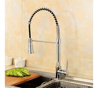 HXFFXHF ZEDARO Kitchen Faucet Spring Kitchen Sink Faucet Copper Hot and Cold Water Mixer Single Handle Rotary Plating Single Connection